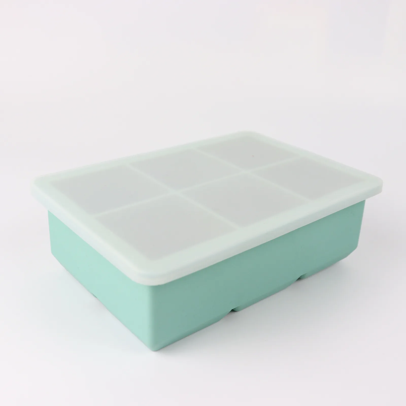 Six cavity silicone ice cube tray